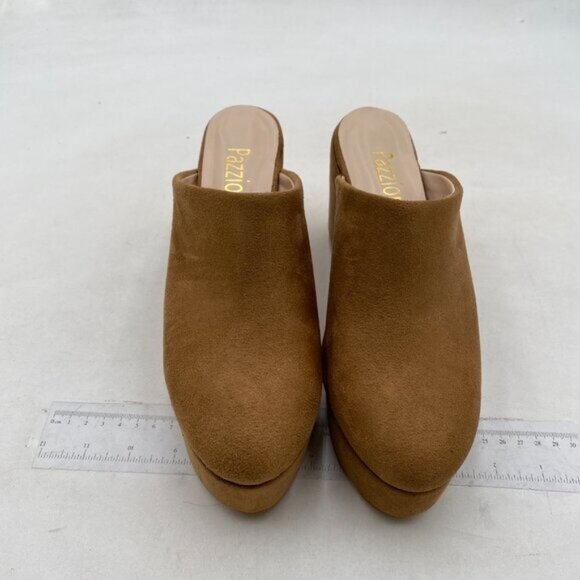 Women's Tan Suede Platform Sandals - Picture 3 of 8